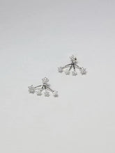 Silver star ear jacket earrings with cubic zirconia