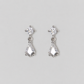 Dew Earrings in silver, tightly cropped product view