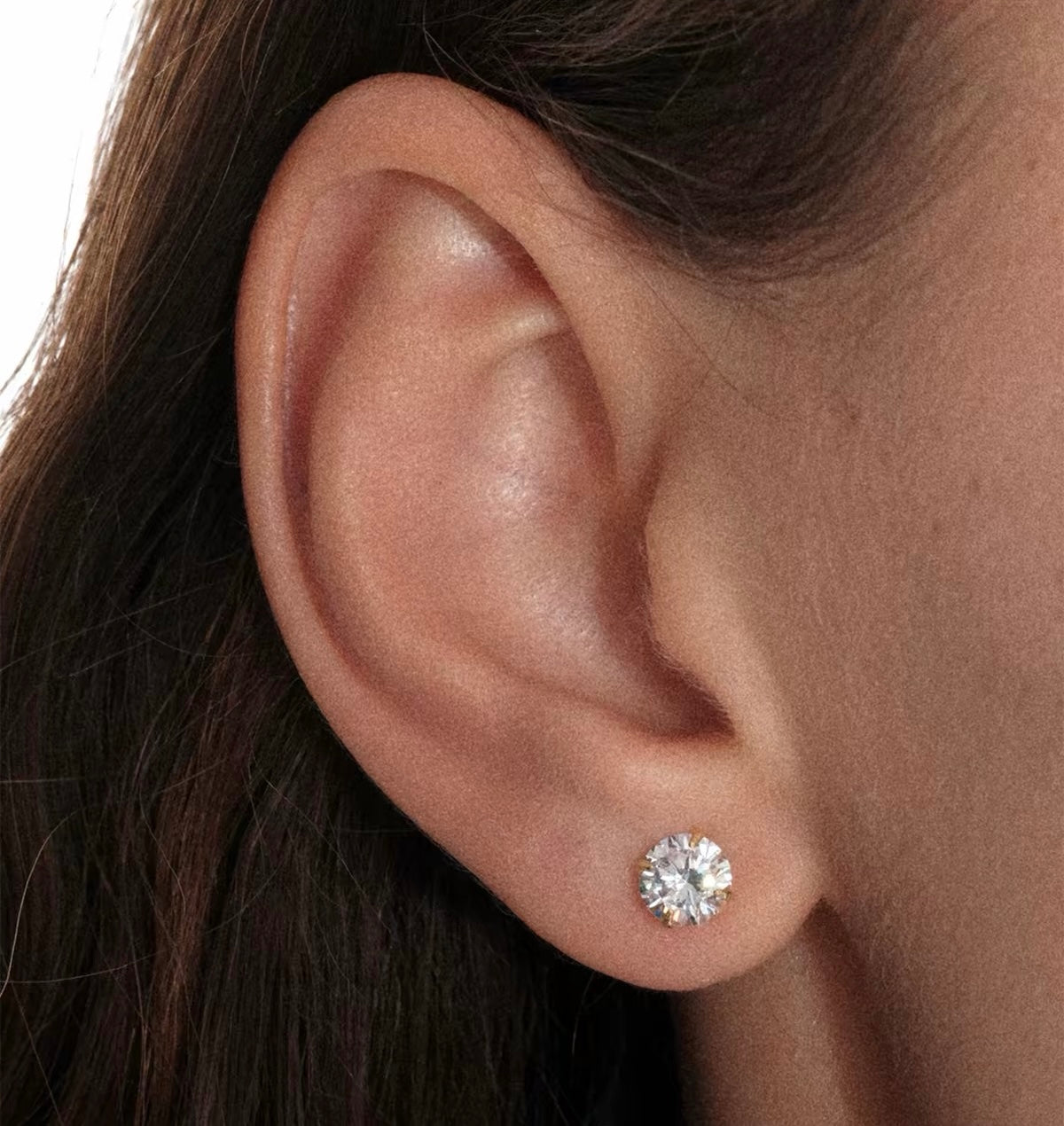 Solitaire stud earring model large size
