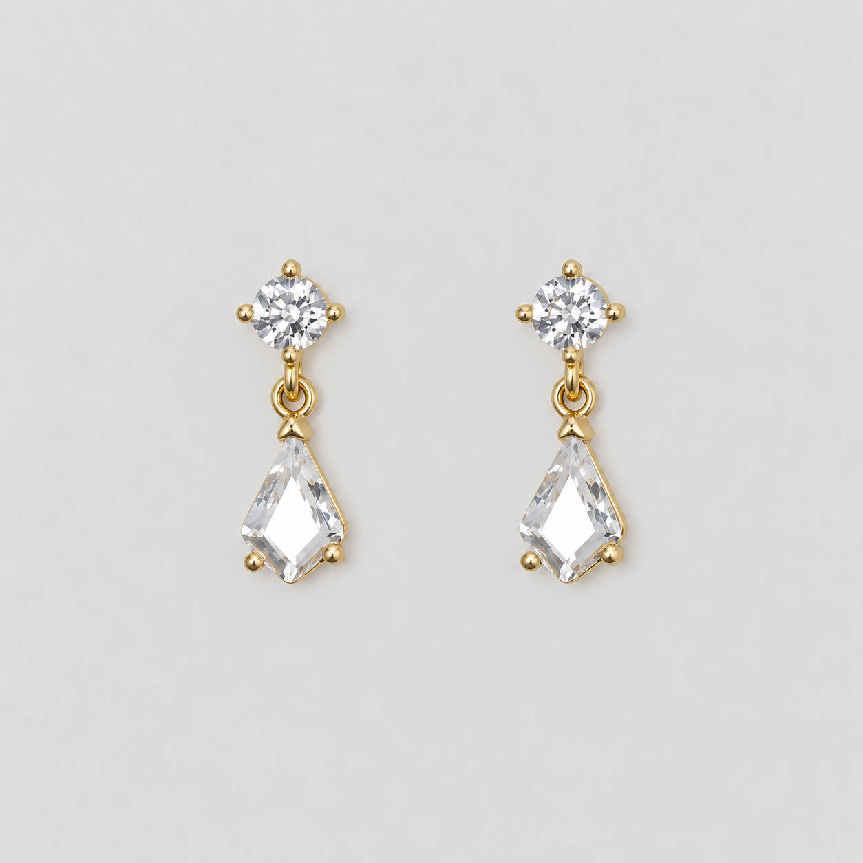 Dew Earrings in gold, tightly cropped product view