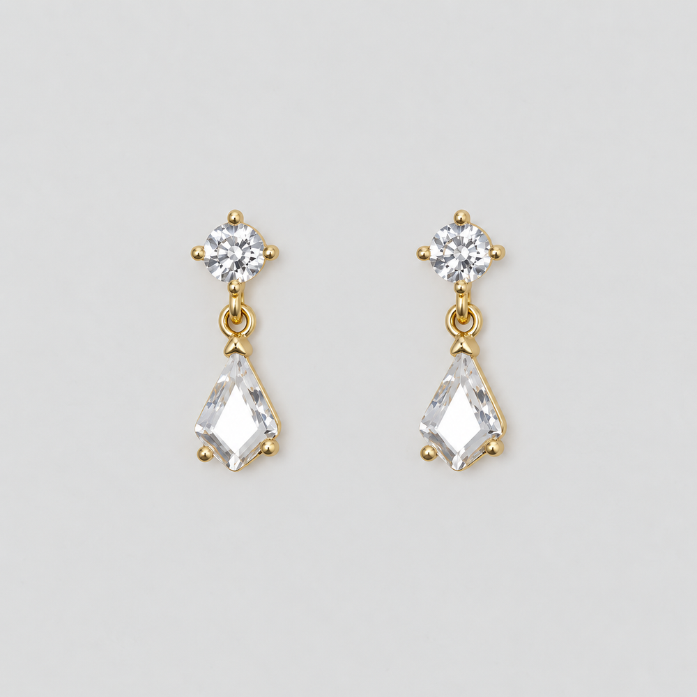 Dew Earrings in gold, tightly cropped product view