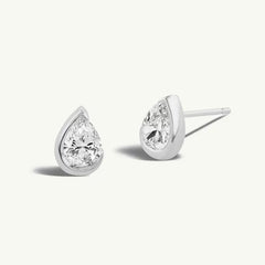 Goutte Éclat pear-shaped stud earrings in S925 sterling silver