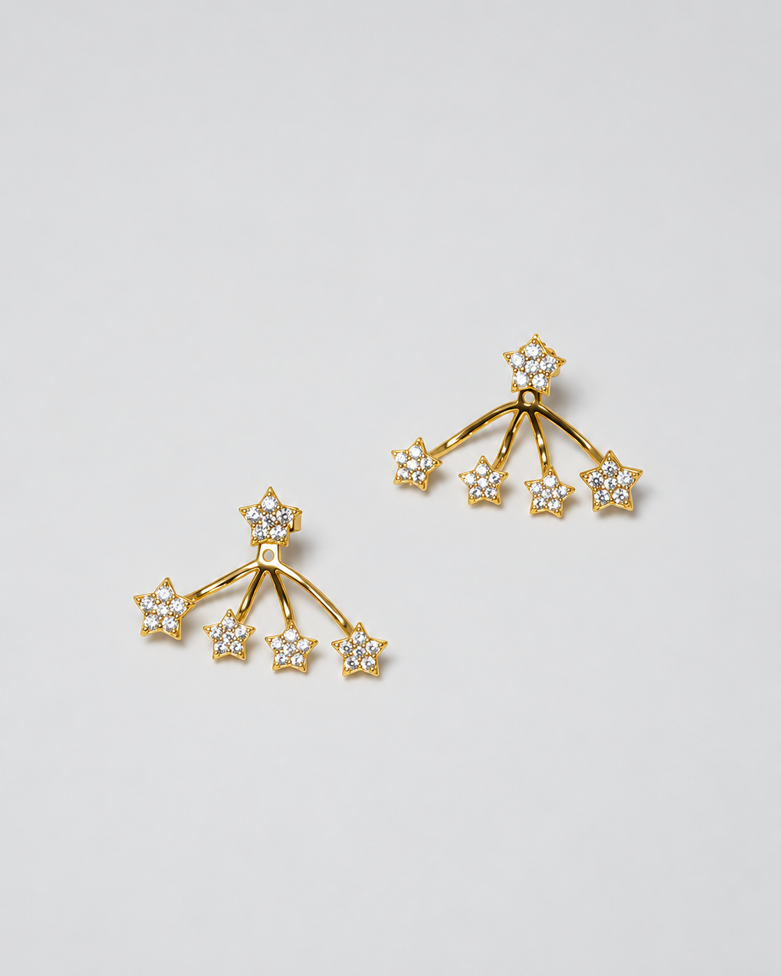 Nuit Étoilée star ear jacket earrings in gold