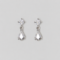 Dew Earrings in silver, tightly cropped product view
